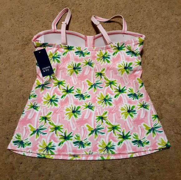 Crown & Ivy  tankini swim top small NWT *D - Picture 3 of 6
